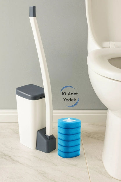 FlowPure Hijyenik Tuvalet Fırçası (+10 Adet Hediye Başlıklı)